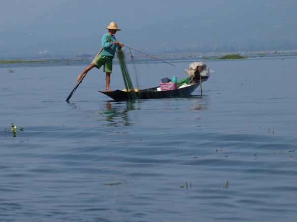 Traditional leg-rower of Inle Lake